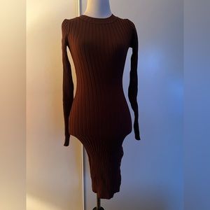 Naked Wardrobe Brown Sweater Dress Sz S